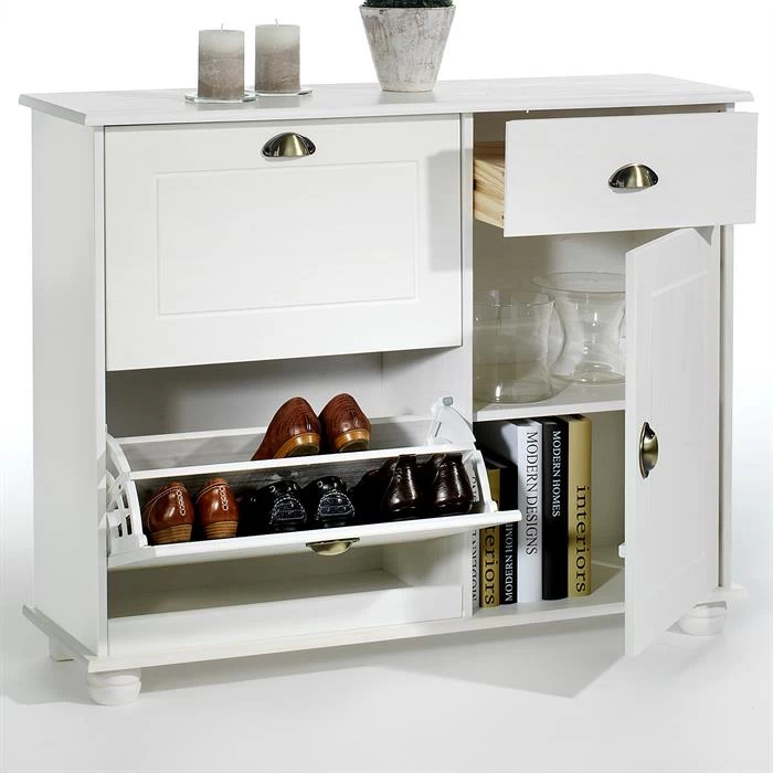 Schuhschrank COLMAR, Kiefer In Weiß 2 Schuhschrank COLMAR, Kiefer In Weiß – Bild 2