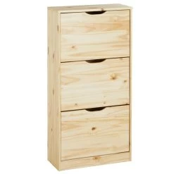 Schuhschrank BASIL Mit 3 Kipper In Natur, Kiefer Massiv