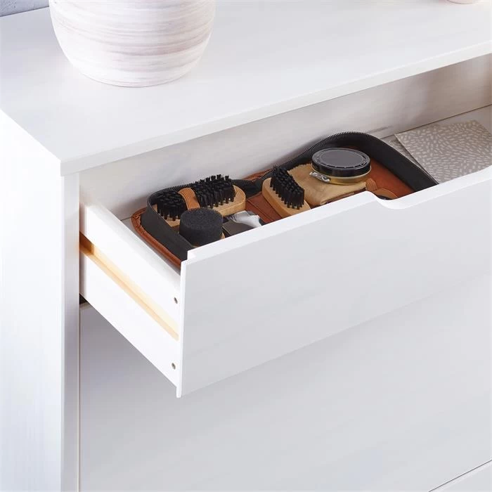 Schuhkipper BASIL Mit 2 Kipper Und 1 Schublade In Weiß, Kiefer Massiv 6 Schuhkipper BASIL Mit 2 Kipper Und 1 Schublade In Weiß, Kiefer Massiv – Bild 6