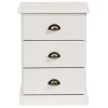 Nachttisch PARIS Mit 3 Schubladen, In Weiß