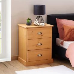 Nachttisch PARIS Mit 3 Schubladen, In Braun -Möbel Verkauf 84148 AC0