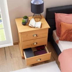 Nachttisch PARIS Mit 3 Schubladen, In Braun -Möbel Verkauf 84148 AC3