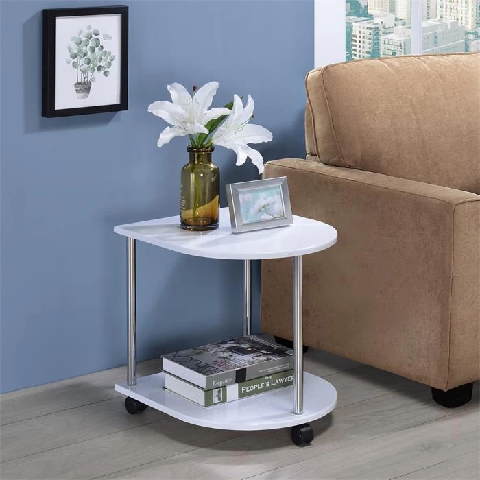 Beistelltisch FELINA Mit Rollen In Weiß 2 Beistelltisch FELINA Mit Rollen In Weiß – Bild 2