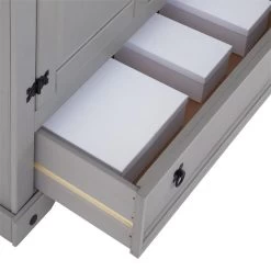 Kleiderschrank RAMON Im Mexiko Stil, Kiefer Massiv, Grau/natur 11 Kleiderschrank RAMON Im Mexiko Stil, Kiefer Massiv, Grau/natur -Möbel Verkauf 93083 5 N