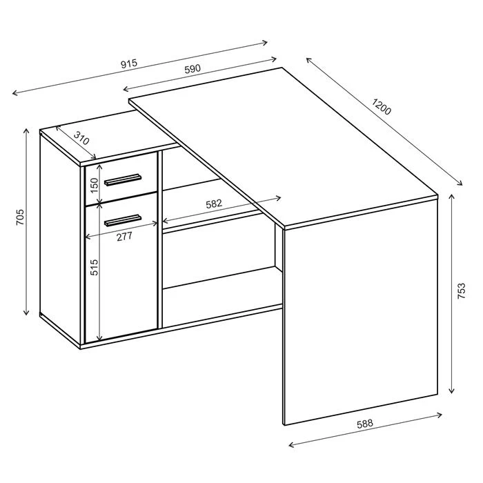 Eckschreibtisch LENA Mit Regal In Sonoma Eiche 3 Eckschreibtisch LENA Mit Regal In Sonoma Eiche – Bild 3