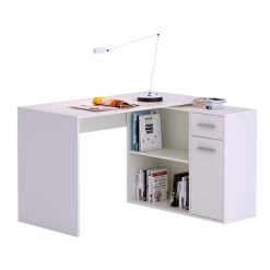 Eckschreibtisch LENA Mit Regal In Weiß