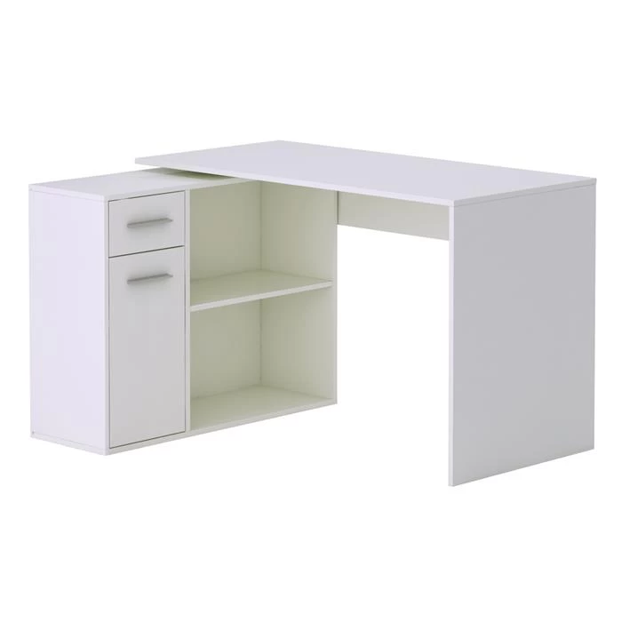 Eckschreibtisch LENA Mit Regal In Weiß 2 Eckschreibtisch LENA Mit Regal In Weiß – Bild 2