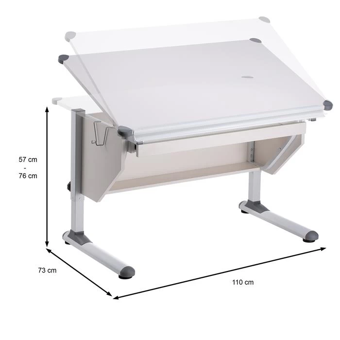 Kinderschreibtisch PHILIPP Neigbar Und Höhenverstellbar, Weiß 6 Kinderschreibtisch PHILIPP Neigbar Und Höhenverstellbar, Weiß – Bild 6