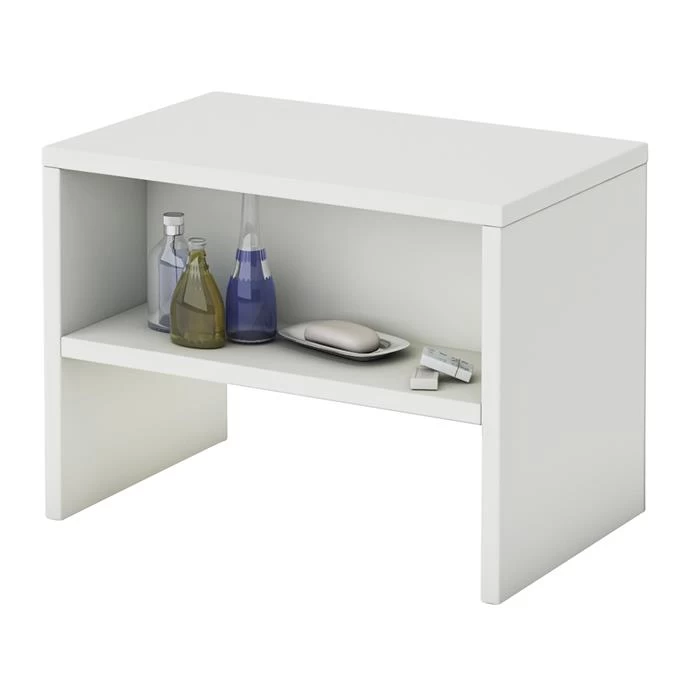 Nachttisch NEY Mit Offenem Fach In Weiß 1 Nachttisch NEY Mit Offenem Fach In Weiß