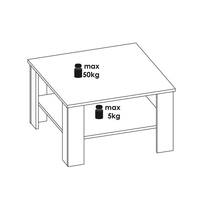Couchtisch FELICE In Sonoma Eiche/weiß, 68 X 68 Cm 2 Couchtisch FELICE In Sonoma Eiche/weiß, 68 X 68 Cm – Bild 2