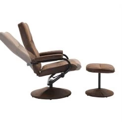 Relaxsessel DAKOTA Mit Hocker Und Stoffbezug Im Wildleder Look / Braun -Möbel Verkauf 93873 2