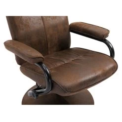 Relaxsessel DAKOTA Mit Hocker Und Stoffbezug Im Wildleder Look / Braun -Möbel Verkauf 93873 4