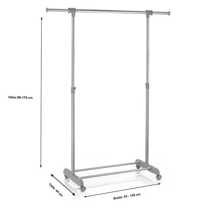 Rollgarderobe SALA In Grau, Verstellbar 4 Rollgarderobe SALA In Grau, Verstellbar – Bild 4