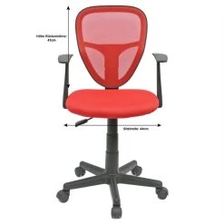 Kinderdrehstuhl STUDIO In Rot Mit Armlehnen -Möbel Verkauf 93963 4