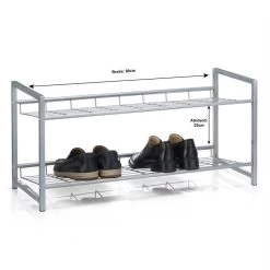 Schuhregal SYSTEM Silber Lackiert, 2 Fächer -Möbel Verkauf 93978 2