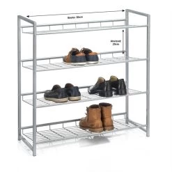 Schuhregal SYSTEM Silber Lackiert, 4 Fächer -Möbel Verkauf 93980 2