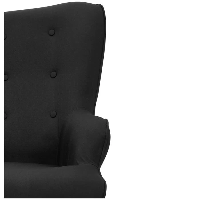 Polstersessel AMSTERDAM Stoffbezug In Schwarz 2 Polstersessel AMSTERDAM Stoffbezug In Schwarz – Bild 2