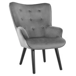 Polstersessel LIGERO Samtbezug In Grau