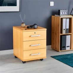 Rollcontainer VANCOUVER In Buchefarben Mit 3 Schubladen 5 Rollcontainer VANCOUVER In Buchefarben Mit 3 Schubladen -Möbel Verkauf 94017 A0 1N