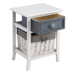 Nachttisch FLORENZ Weiß Mit 1 Schublade 6 Nachttisch FLORENZ Weiß Mit 1 Schublade -Möbel Verkauf 94103 2