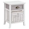 Nachttisch TOSCANA Weiß Mit Schublade