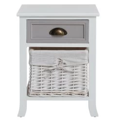 Nachttisch TOSCANA Weiß Mit Schublade -Möbel Verkauf 94106 2 N1