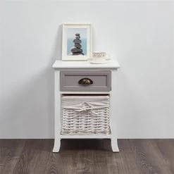 Nachttisch TOSCANA Weiß Mit Schublade -Möbel Verkauf 94106 3 N1