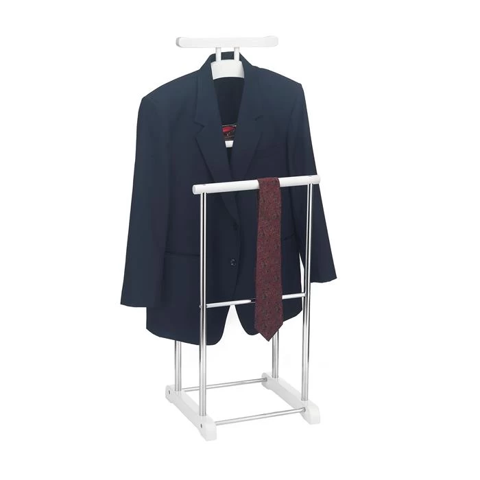 Herrendiener MUMBAI, In Weiß/chrom Mit Ablage 2 Herrendiener MUMBAI, In Weiß/chrom Mit Ablage – Bild 2