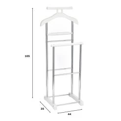 Herrendiener MUMBAI, In Weiß/chrom Mit Ablage 5 Herrendiener MUMBAI, In Weiß/chrom Mit Ablage -Möbel Verkauf 94129 2