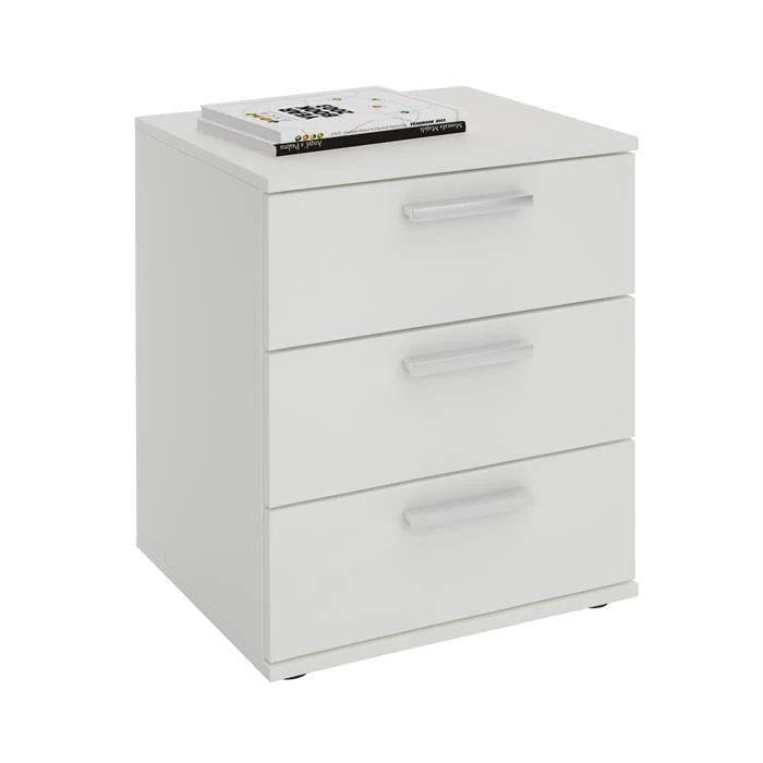 Nachttisch MARIELLA Weiß Mit 3 Schubladen 1 Nachttisch MARIELLA Weiß Mit 3 Schubladen