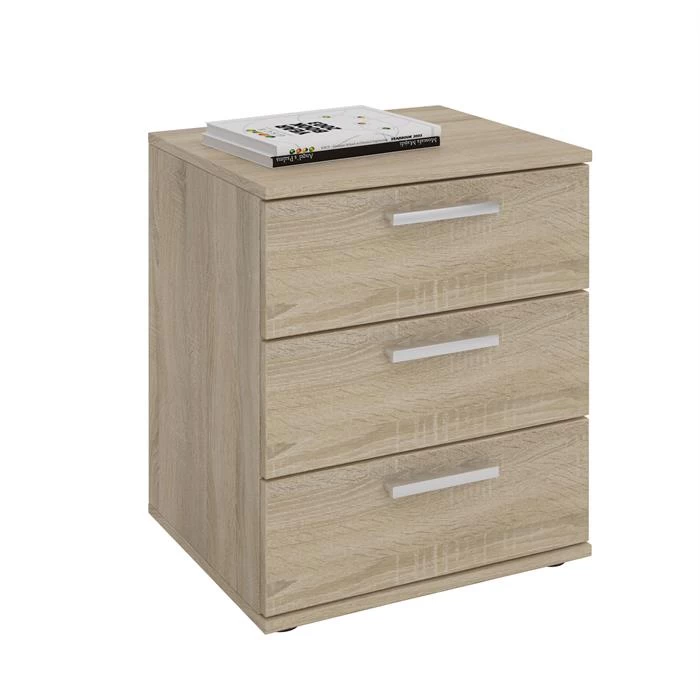 Nachttisch MARIELLA Sonoma Eiche Mit 3 Schubladen 1 Nachttisch MARIELLA Sonoma Eiche Mit 3 Schubladen