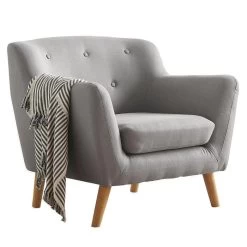 Sessel CESENA In Grau, Stoffbezug