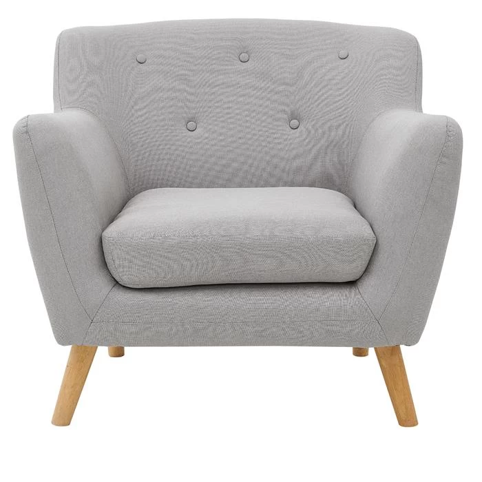 Sessel CESENA In Grau, Stoffbezug 2 Sessel CESENA In Grau, Stoffbezug – Bild 2