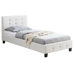 Polsterbett DELAWARE 90x200 Cm, Inkl. Lattenrost In Weiß