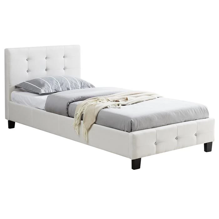 Polsterbett DELAWARE 90x200 Cm, Inkl. Lattenrost In Weiß 1 Polsterbett DELAWARE 90x200 Cm, Inkl. Lattenrost In Weiß