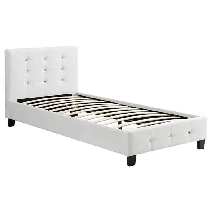 Polsterbett DELAWARE 90x200 Cm, Inkl. Lattenrost In Weiß 3 Polsterbett DELAWARE 90x200 Cm, Inkl. Lattenrost In Weiß – Bild 3