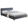Polsterbett GLAMOUR 140x200 Cm Im Barock-Stil, In Grau