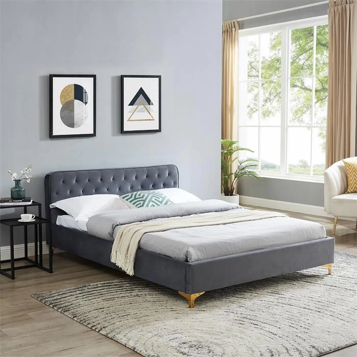 Polsterbett GLAMOUR 140x200 Cm Im Barock-Stil, In Grau 2 Polsterbett GLAMOUR 140x200 Cm Im Barock-Stil, In Grau – Bild 2