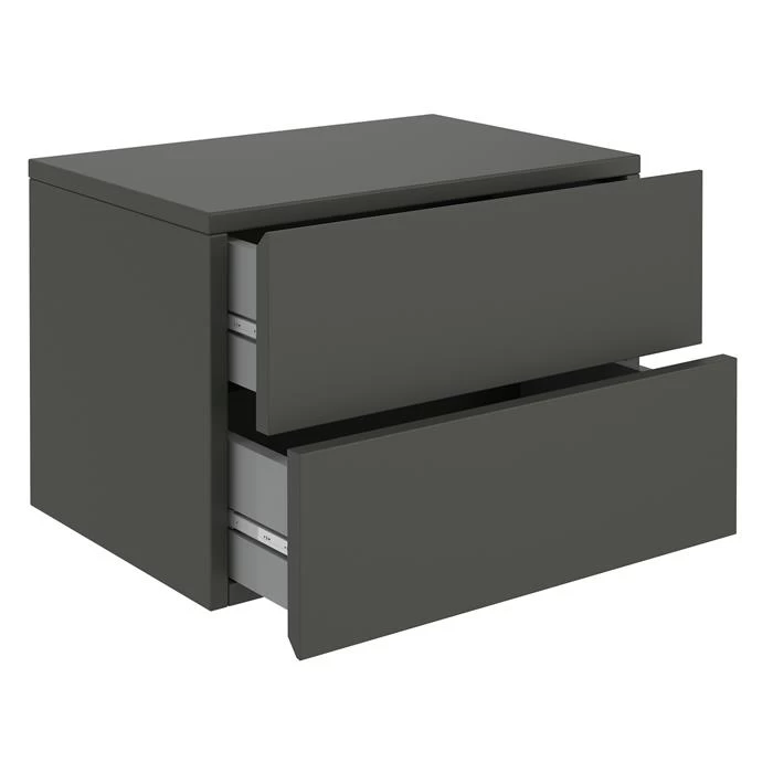 Wandregal Nachtschrank ANNI Mit 2 Schubladen In Grau 1 Wandregal Nachtschrank ANNI Mit 2 Schubladen In Grau