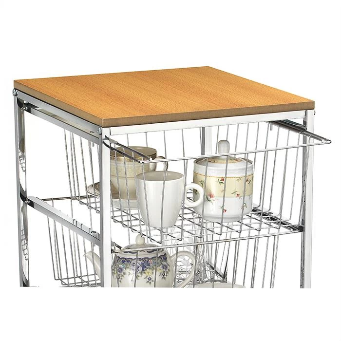 Küchenwagen RONJA Verchromt Mit 4 Körben Auf Rollen 2 Küchenwagen RONJA Verchromt Mit 4 Körben Auf Rollen – Bild 2