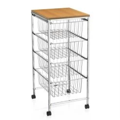 Küchenwagen RONJA Verchromt Mit 4 Körben Auf Rollen 5 Küchenwagen RONJA Verchromt Mit 4 Körben Auf Rollen -Möbel Verkauf 94509 2