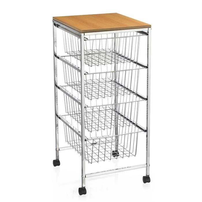 Küchenwagen RONJA Verchromt Mit 4 Körben Auf Rollen 3 Küchenwagen RONJA Verchromt Mit 4 Körben Auf Rollen – Bild 3