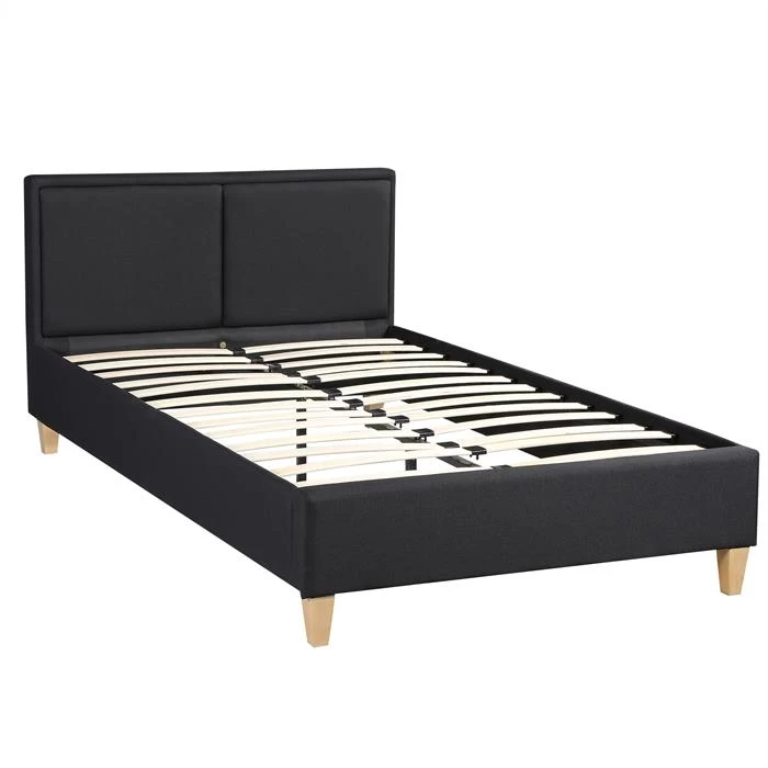 Polsterbett ANAIS 120x200 Cm, Stoff In Schwarz 2 Polsterbett ANAIS 120x200 Cm, Stoff In Schwarz – Bild 2