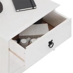 Nachttisch RESIDENCIA Kiefer Massiv Weiß, Mit 2 Schubladen -Möbel Verkauf 94539 3