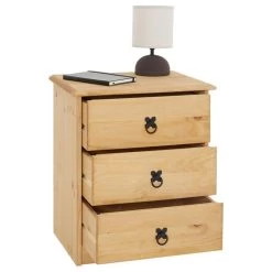 Nachttisch BARRIO Aus Kiefer Mit 3 Schubladen -Möbel Verkauf 94540 2
