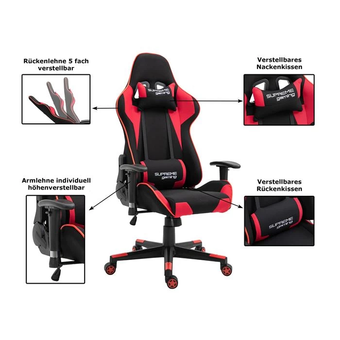 Bürodrehstuhl BOOST In Schwarz/rot 2 Bürodrehstuhl BOOST In Schwarz/rot – Bild 2