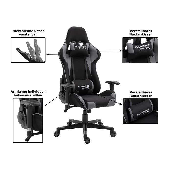 Bürodrehstuhl BOOST In Schwarz/grau 2 Bürodrehstuhl BOOST In Schwarz/grau – Bild 2