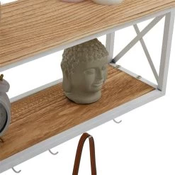 Wandgarderobe ARMANDO Weiß/braun -Möbel Verkauf 94576 4 N