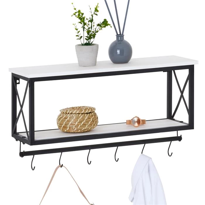 Wandgarderobe ARMANDO Weiß/schwarz 1 Wandgarderobe ARMANDO Weiß/schwarz