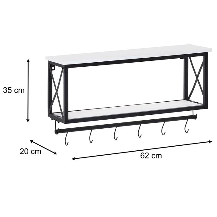 Wandgarderobe ARMANDO Weiß/schwarz 5 Wandgarderobe ARMANDO Weiß/schwarz – Bild 5